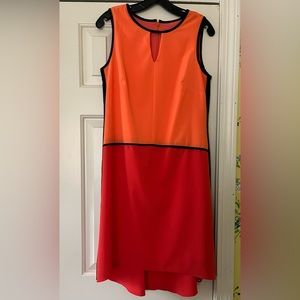 Chetta B Color block Hi-low dress, size 4, lined polyester